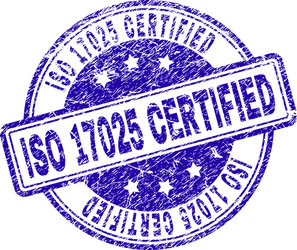ISO 17025 Certified Stamp Seal - Grunge Vector Image