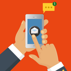 Isometric flat design mobile messenger chat vector