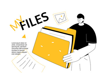 My files - modern colorful flat design style web vector