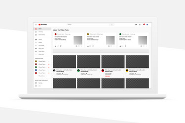 Responsive design desktop web video player page vector