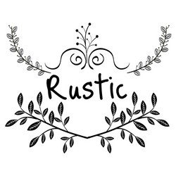 Rustic sign with leaves Royalty Free Vector Image