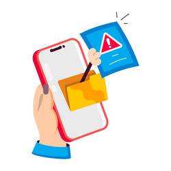 visually appealing flat sticker of data error vector image