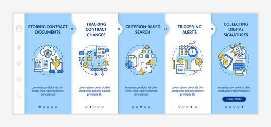 contract management software functions onboarding vector image