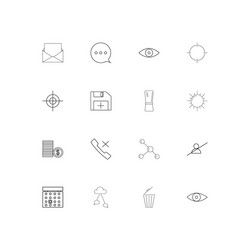 interface linear thin icons set outlined simple vector image