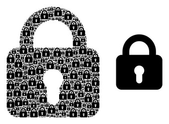 lock collage icons and source icon vector