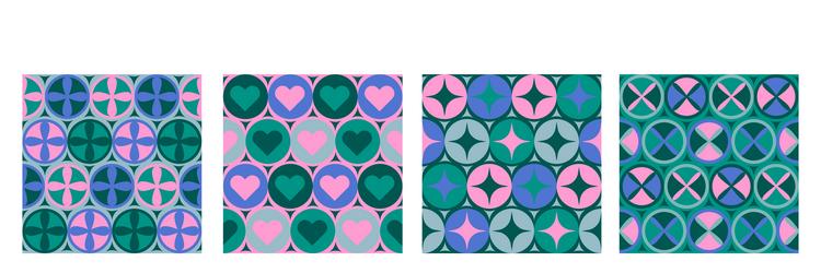 set of modern abstract geometric patterns vector image