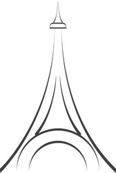 Tower eiffel structure icon vector