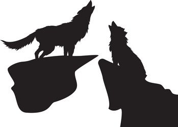 Wolf Silhouettes Vector Image