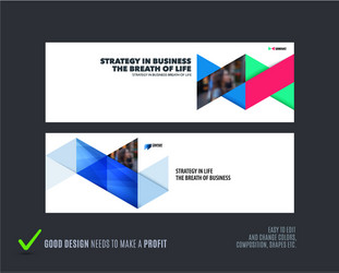 Abstract set of horizontal website banners vector
