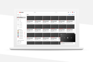 Responsive design desktop web video player page vector