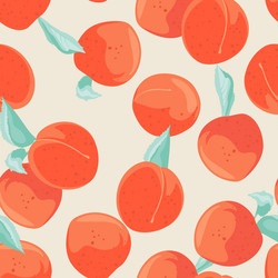 Seamless peach pattern with fruits background vector