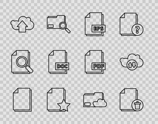 Set line document delete file eps vector