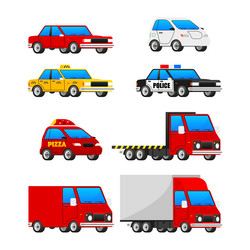 Collection car for web design urban city cars vector