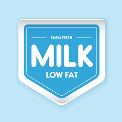 Farm fresh milk - low fat label vector