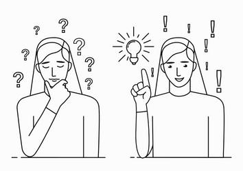 problem solving concept a woman thinks about vector image