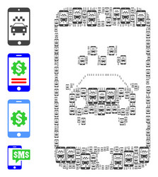 Taxi smartphone application recursion mosaic vector