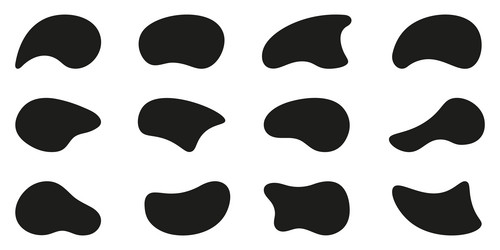 blob irregular shape random organic blotch set vector