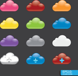 button with cloud color icon vector