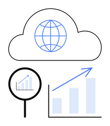 cloud-based analytics with global insights vector image
