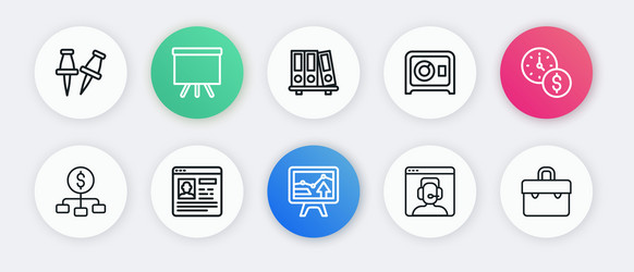 Set line monitor with graph chart time is money vector