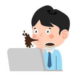 businessman drinking bad coffee flat vector