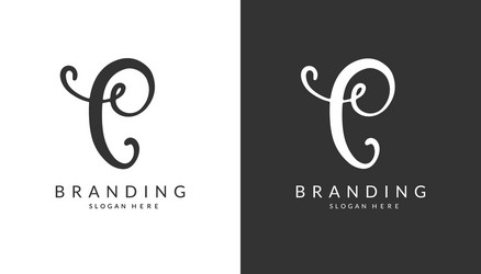 Ac a c brush logo letters with red and black Vector Image