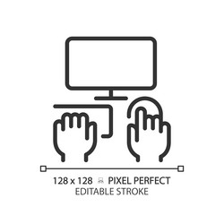 Hands with Computer Icon vector image