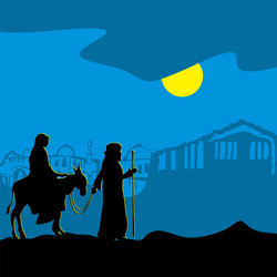 Nativity Scene - Joseph and Mary Vector Image