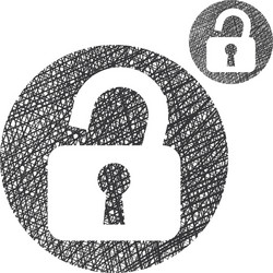 Padlock open lock simple single color icon vector