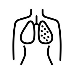 Respiratory system symbol human body with lungs vector