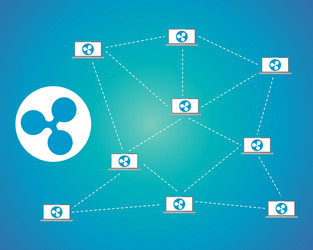 ripple connection blockchain background style vector image