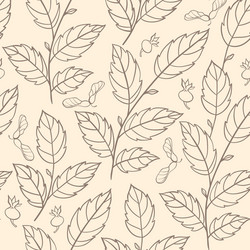 Seamless pattern with elm branches vector