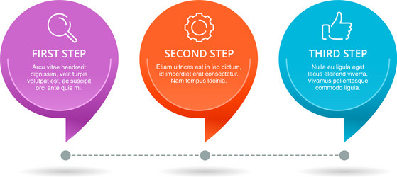 3 steps infographic template vector