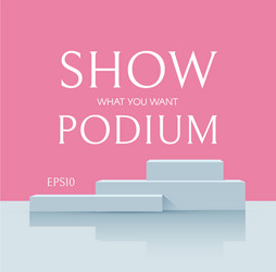 3d podium with soft reflection realistic minimal vector image