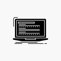 Code coding computer monoblock laptop glyph icon vector