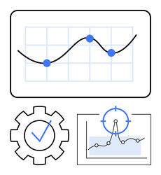 data analysis insights with line graph targeting vector image