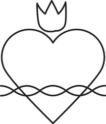 Sacred heart line icon vector