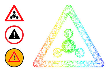 Spectrum gradient net mesh chemical warning icon vector