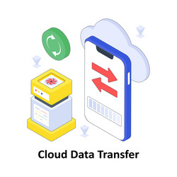 cloud data transfer isometric colored vector image