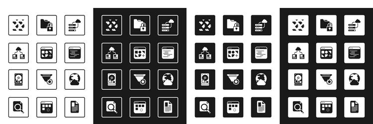 set network cloud connection different files vector image