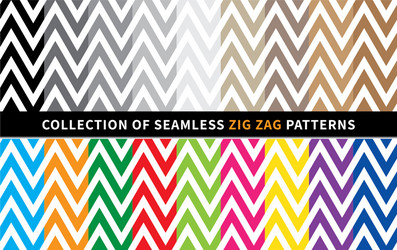 Zig zag seamless patterns set with chevron vector