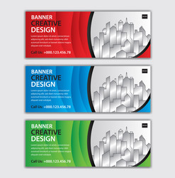 abstract banner design web template set vector image
