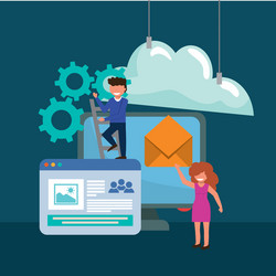 database digital design vector image