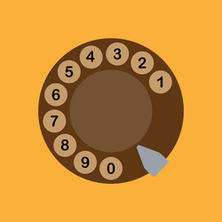 Disk dialer icons with pulse retro phone vector
