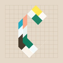 grid based lettering design lowercase c vector image