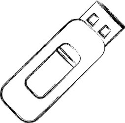 grunge data usb memory technology object vector image