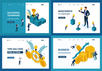 isometric concept success in business teamwork vector