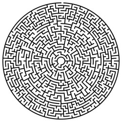 Solvable circular maze element isolated on white vector