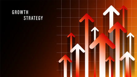 Up red gradient arrows growth strategy web design vector