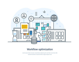 Workflow optimization business process improve vector